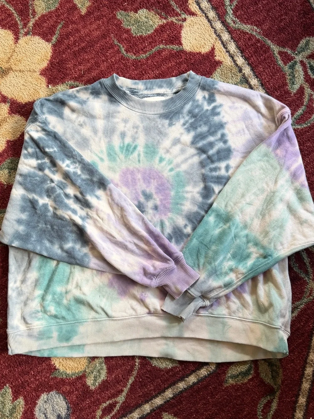 AMERICAN EAGLE SIZE XS Tie-Dye Crewneck Sweatshirt